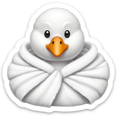 swan made with towel sticker