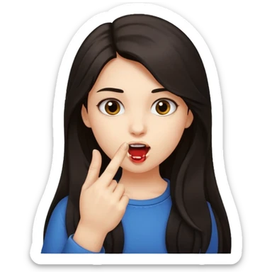 Una chica que tenga una cara y que se muerda el dedo índice  sticker