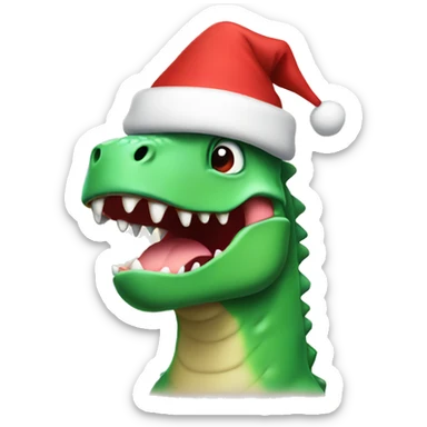 Dino with Christmas hat   sticker