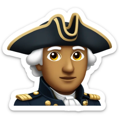 Make me a George Washington emoji on a boat sticker