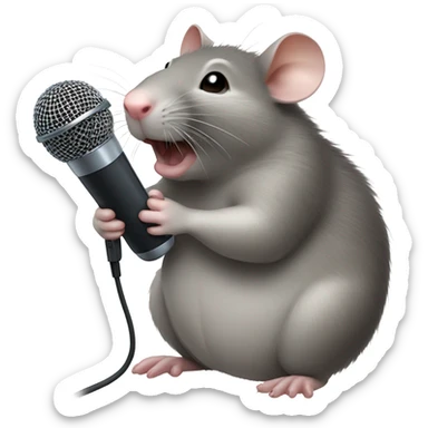 Stupid fat rat eating a microphone sticker