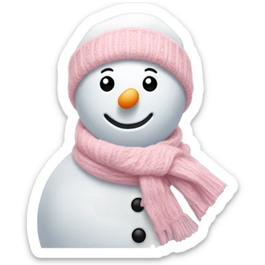 snowman with light pink scarf and light pink buttons sticker