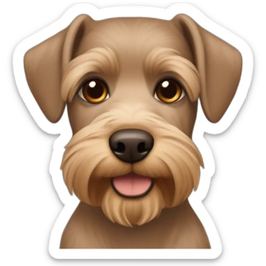 light brown york and light brown Schnauzer dog mix sticker