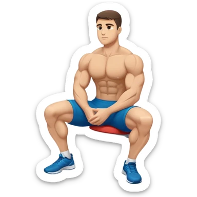 side-view of athlete doing sit-ups sticker