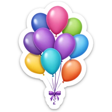 Lily flower design baloons colorful sticker