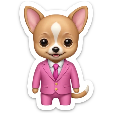 little chihuahua dog in a pink suit sticker