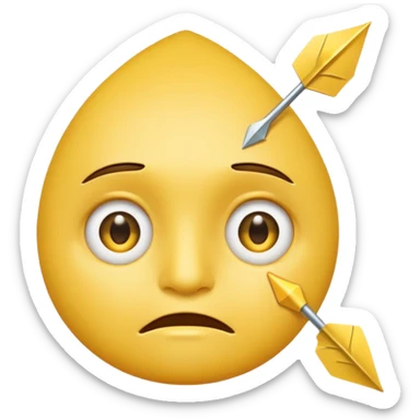 smile,two tears, arrow lke eyes and head tilted a little emoji yellow sticker