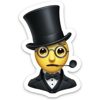 A man in a top hat and monocle being sick sticker
