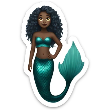 Black mermaid  sticker