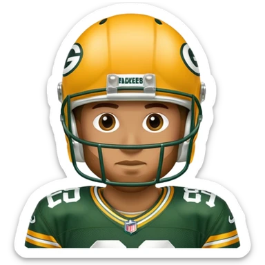 Green bay Packers player wearing 87 sticker
