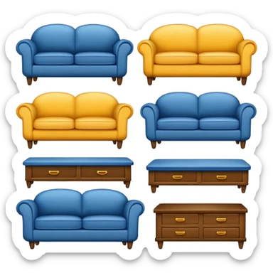 give real furniture emojes single single sticker