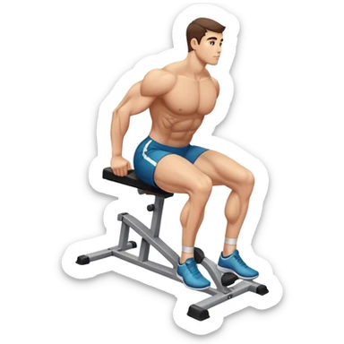 side-view seated calf-raise lower leg exercise sticker