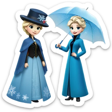 Elsa next to Mary poppins sticker