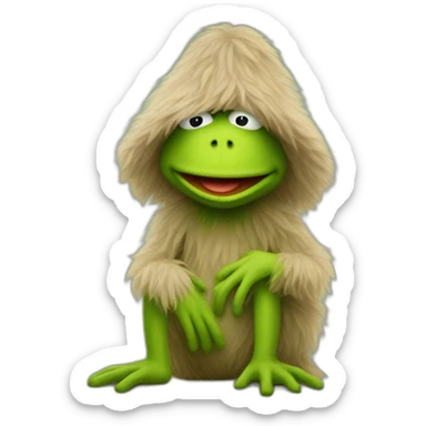Kermit-sasquatch sticker