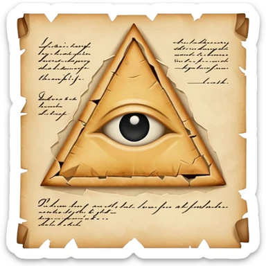 illuminati Paper contract with bite marks tearing through the signature field. sticker