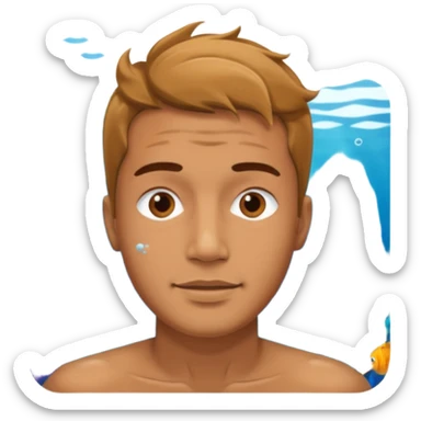 Underwater man swimming face sticker