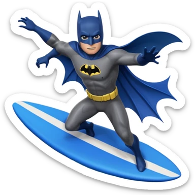 Batman surfing on a bat sticker