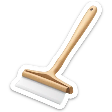 squeegee with long wooden handle sticker