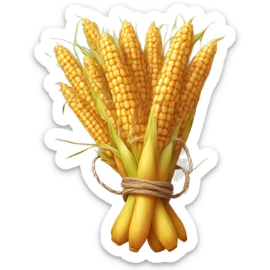 - A bundle of cornstalks tied together with twine, symbolizing harvest. sticker