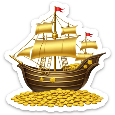 una galera de mago llena de dinero sticker