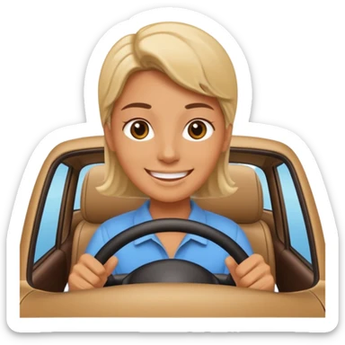 person driving a car sticker