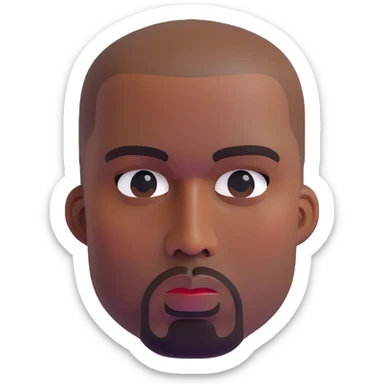 face of Kanye West sticker