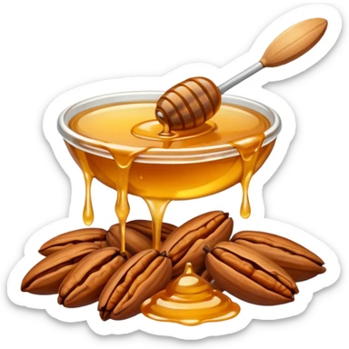 pecan nuts with honey dripping on them  sticker