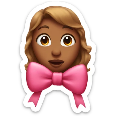 kisses with bow sticker