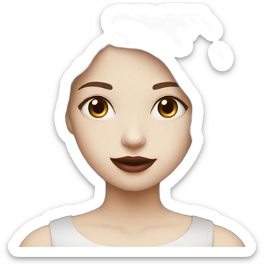 A big party women really white pale face with maroon hair she is short  sticker