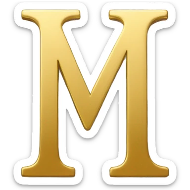 Letter M with Gold Plating sticker