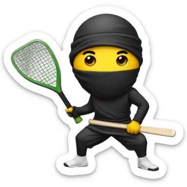 Ninja with pickleball paddle sticker