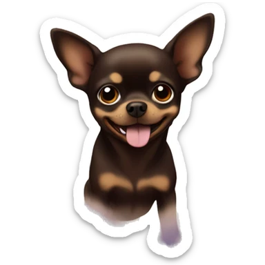 Dark brown chihuaha in heaven  sticker