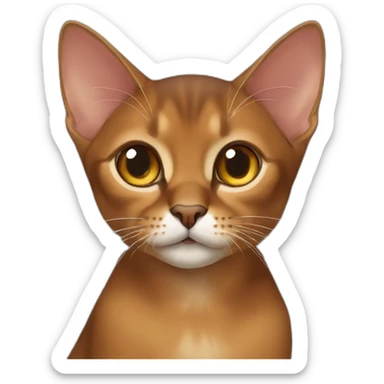 Abyssinian cat play a small fur ball sticker