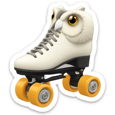 Owl quad roller skate sticker