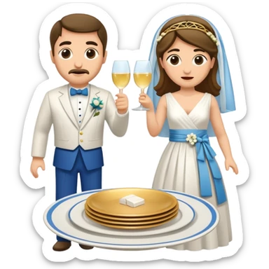 greek wedding breaking plates sticker