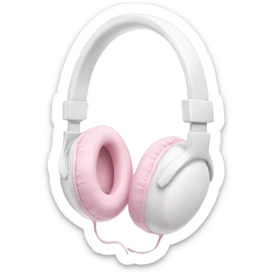 White headphones with light pink bows on the sides sticker