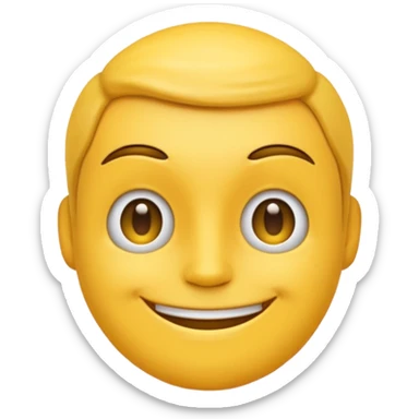 normal yellow emoji, but gigachads face sticker