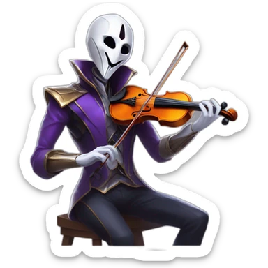 jhin of league of legend with violin sticker
