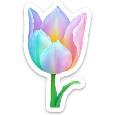 Pale pastel holographic tulip sticker