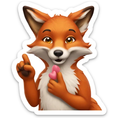 fox sending blow kisses sticker