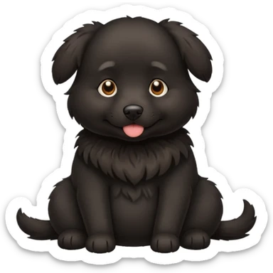 pregnant black dog holding its belly sticker