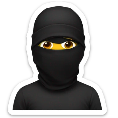 cs2 gamer  with a black balaclava on his head sticker