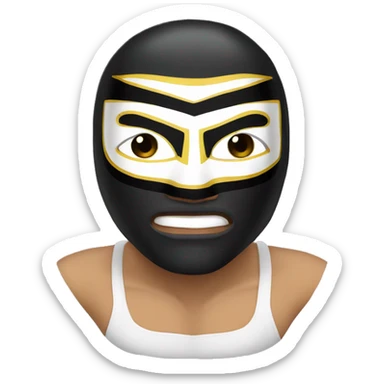 mascara de lucha libre blanca con aleta superior sticker