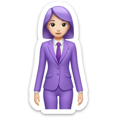 lavender-purple  Suit, smooth rounded neckline, simple design, glossy surface, plain background. Negative: Girls, only suit. sticker