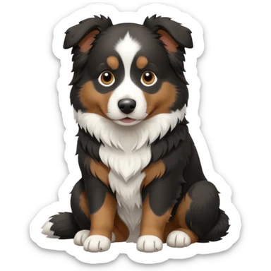 black and white Aussie dog sitting sticker