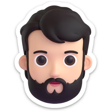 character with only three dark hairs on his head sticker