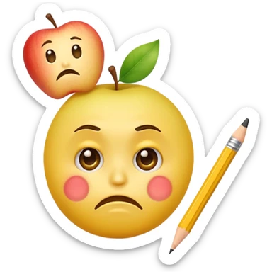 Confused Yellow Emoji Face with Sign said "Apple, Why?" sticker