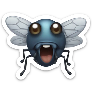 Creepy smiling fly sticker