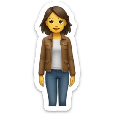 Fille qui lève les deux main vers la droite sticker