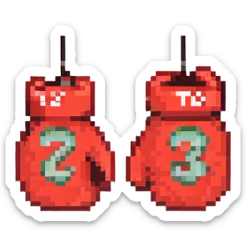 красные боксерские перчатки с надписью "23", no background sticker